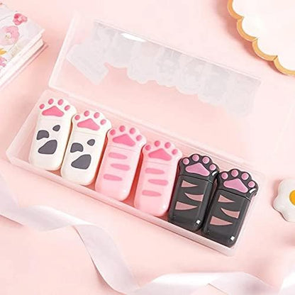 6 Pcs/pack Kawaii Cat Claw Paw Magic Decorative Plastic Correction Tapes Corrector Diary Stationery Office School Supply Gift