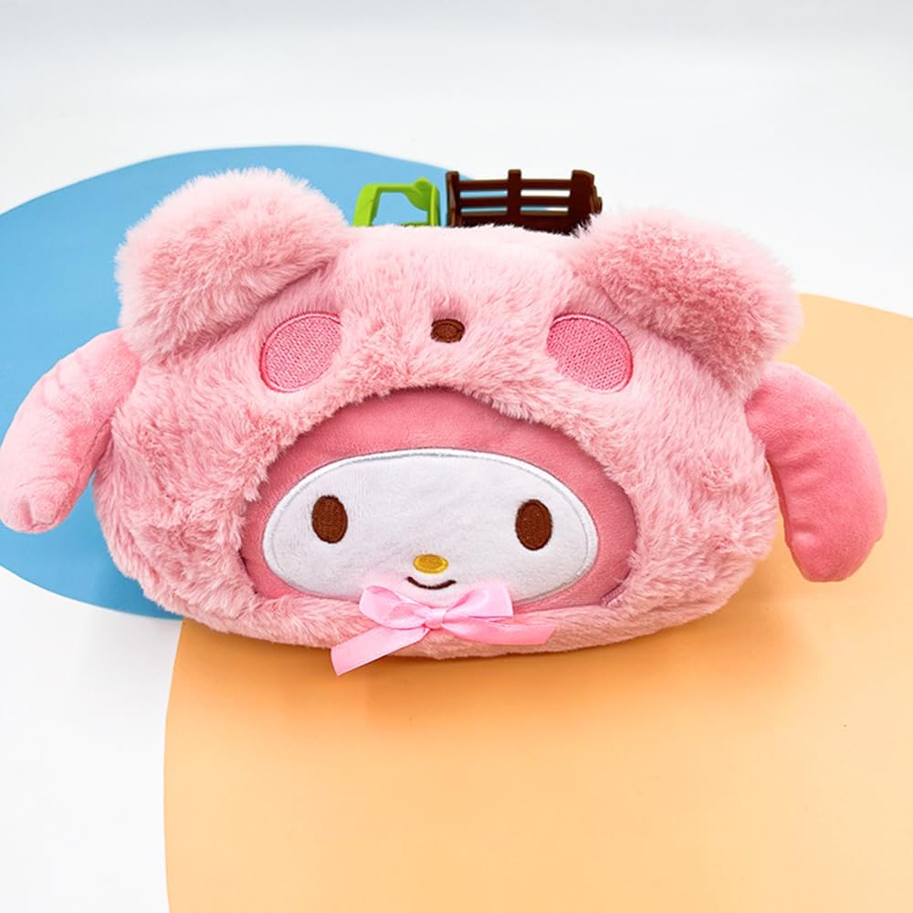 Cute Kawaii Plush Zipper Pencil Case, Used for Office Supplies, Stationery Storage and Cute Anime Cosmetic Bag