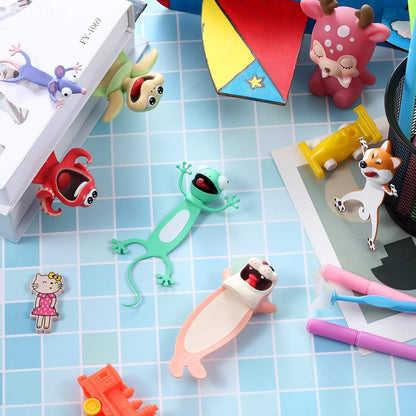 14 Pieces 3D Bookmark for Kids Funny Animal Bookmarks Cartoon Bookmark Novelty Stationery Birthday Party Favors for Student Teens Boys Girls Help with Reading Office School Supplies